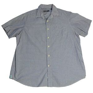 CREMEIUX Mens Button Up Short Sleeve XL Blue/Red